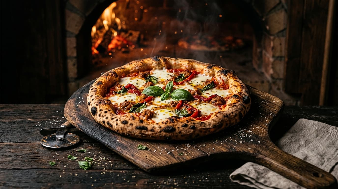 Delicious wood-fired pizza